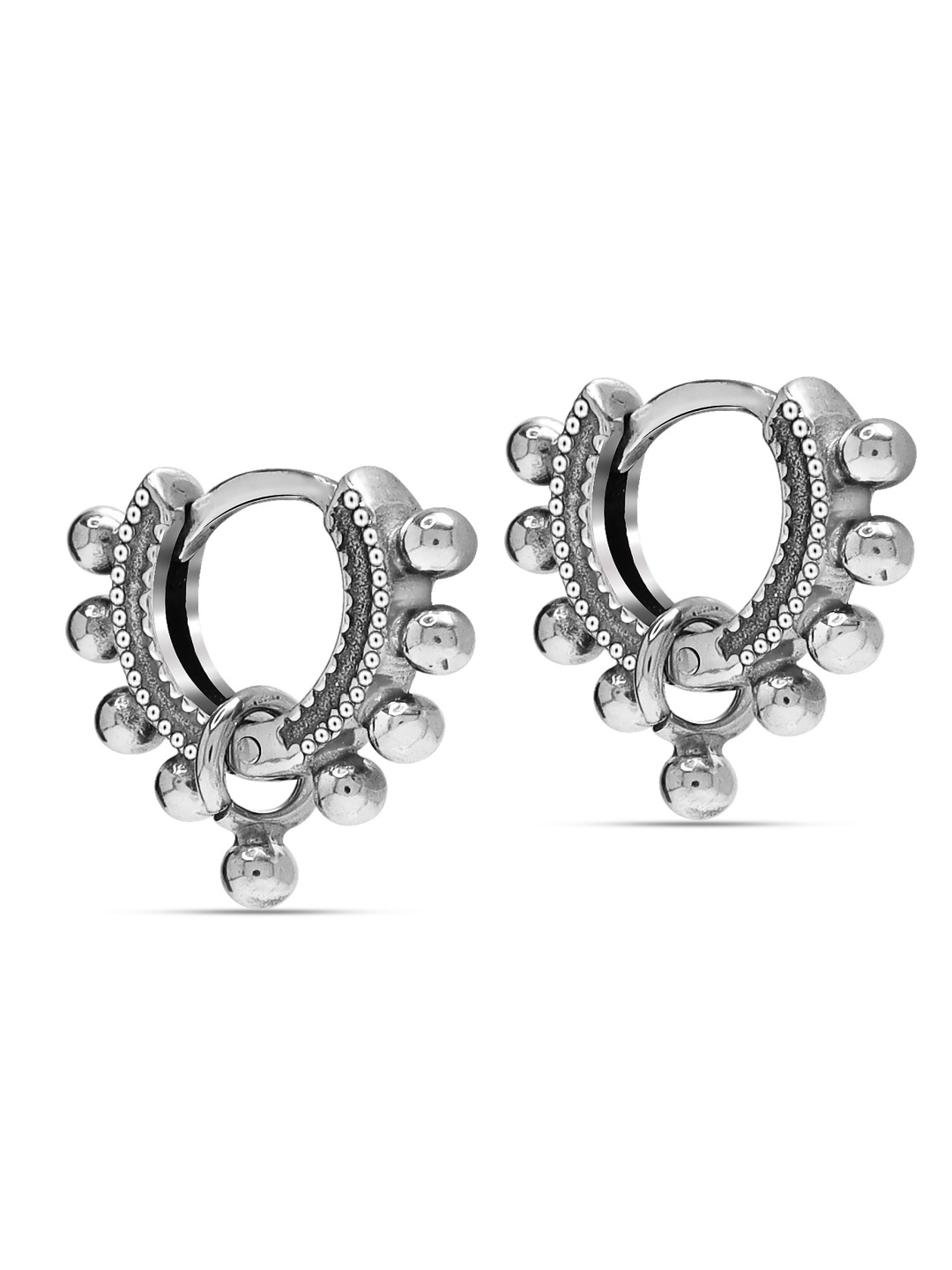 

LeCalla Contemporary Hoop Earrings, Grey