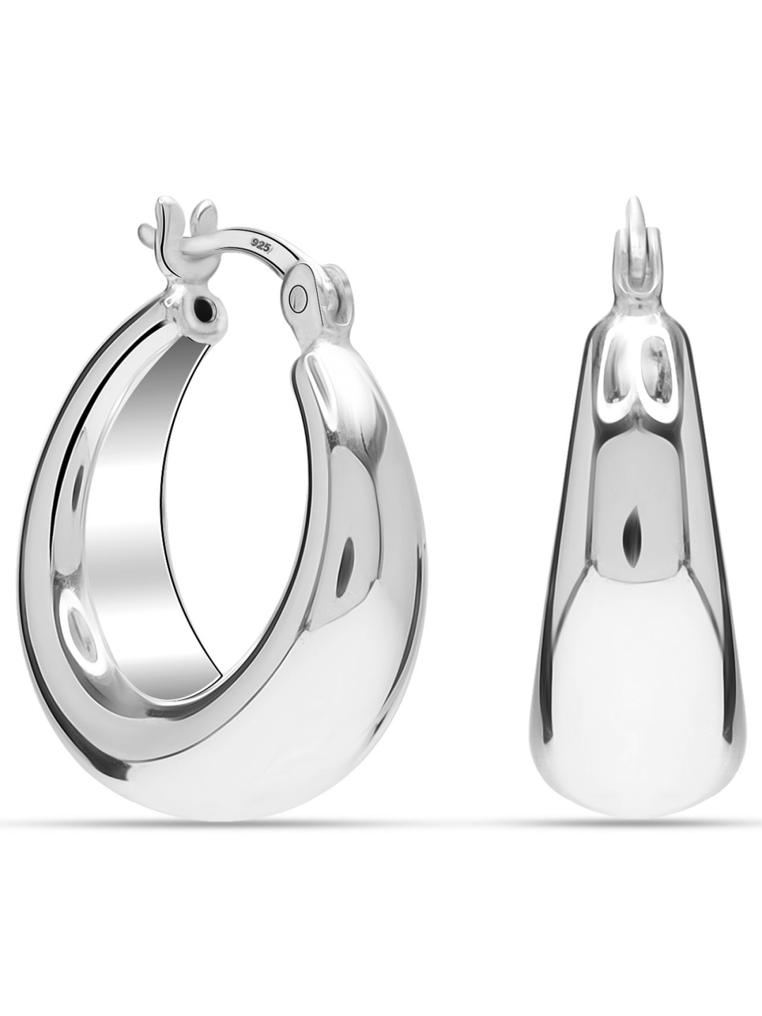 

LeCalla Sterling Silver-Plated Circular Shaped Hoop Earrings