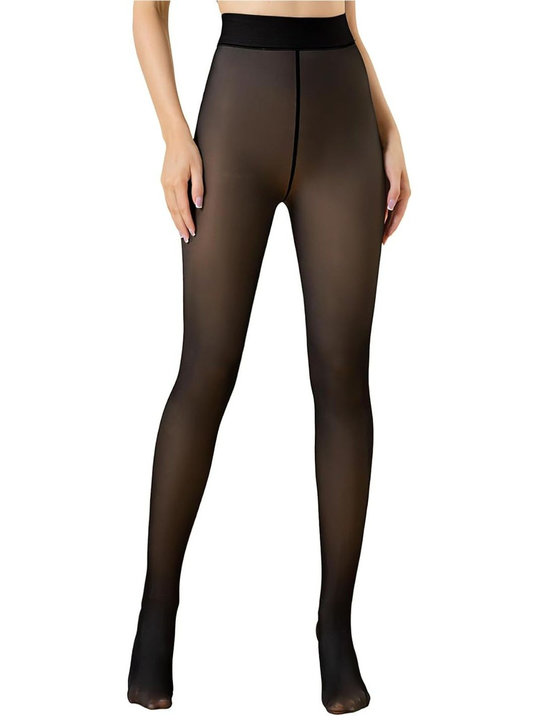 

DHRUV CREATION Women Thermal Fur Fleece Lined Stockings, Black