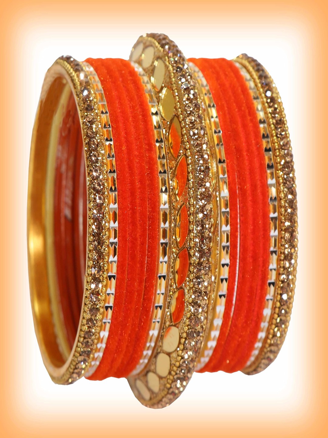 

ZULKA Set Of 30 Gold-Plated Cubic Zirconia-Studded Chuda Bangles