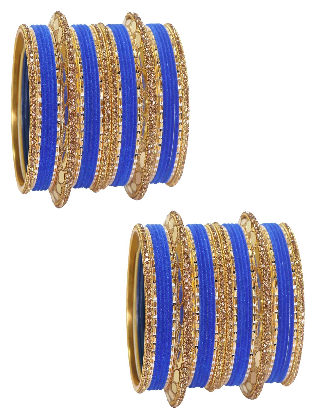 

ZULKA Set Of 60 Gold-Plated Cubic Zirconia-Studded Chuda Bangles