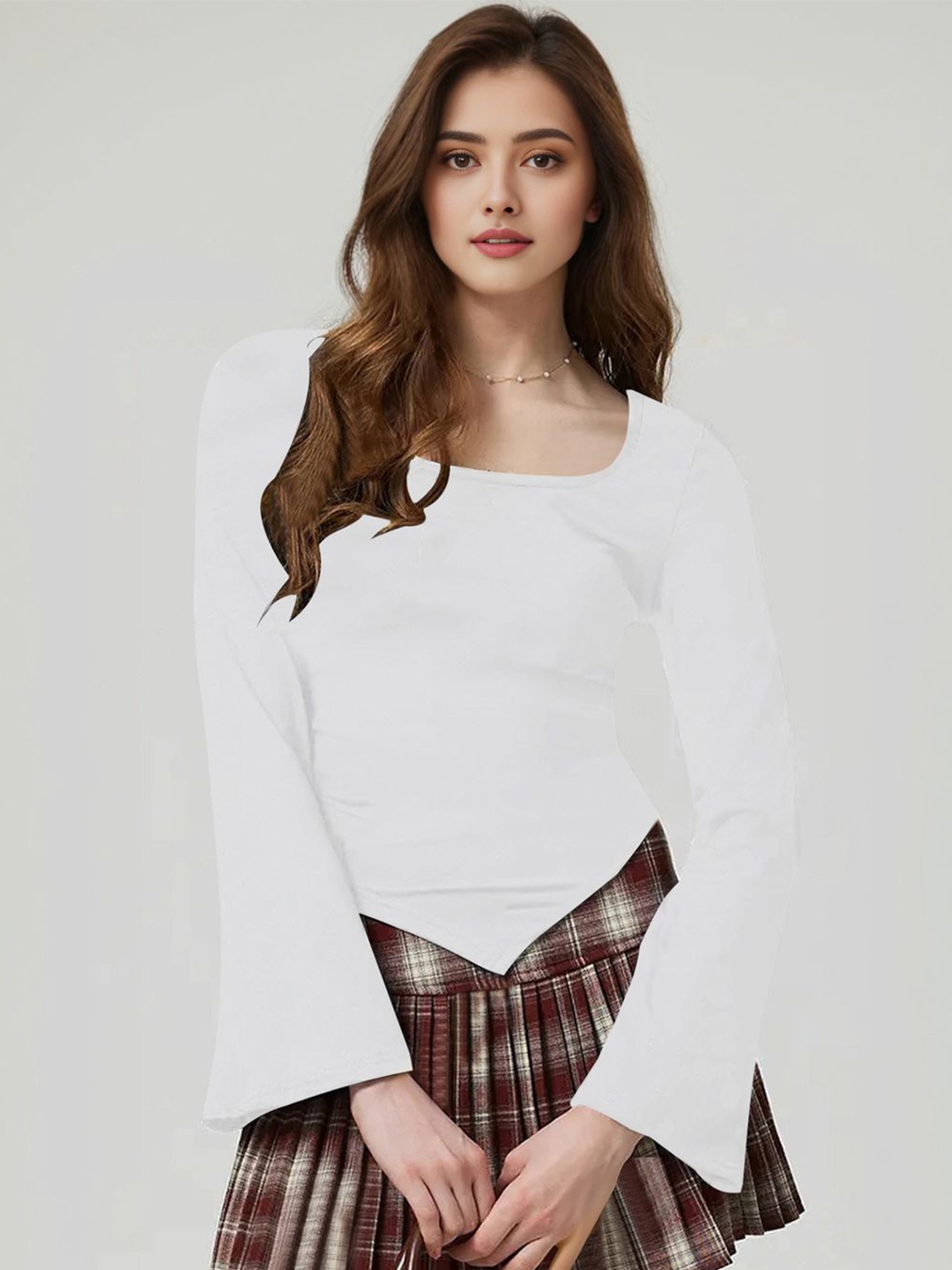 

StyleCast Women Round Neck Long Sleeves Top, White