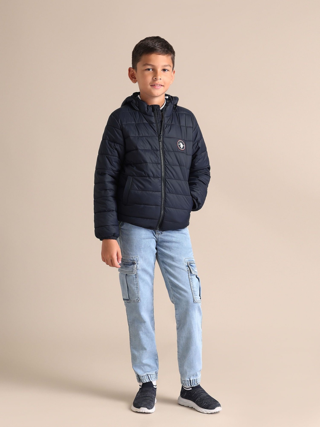 

U.S. Polo Assn. Kids Boys Brand Logo Padded Jacket, Blue