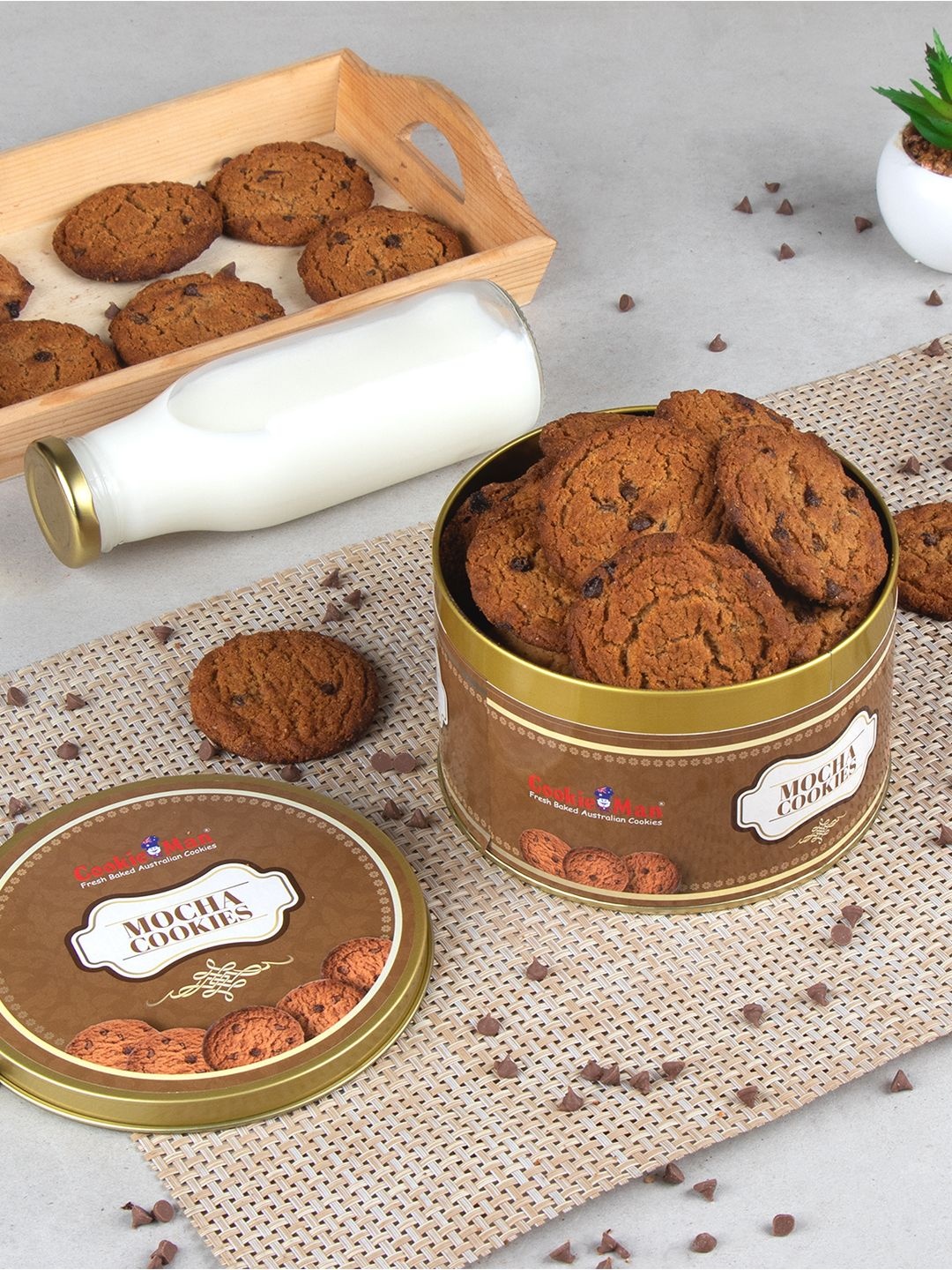 

Cookieman Mocha Cookies with Choc Chips 300gms, Brown