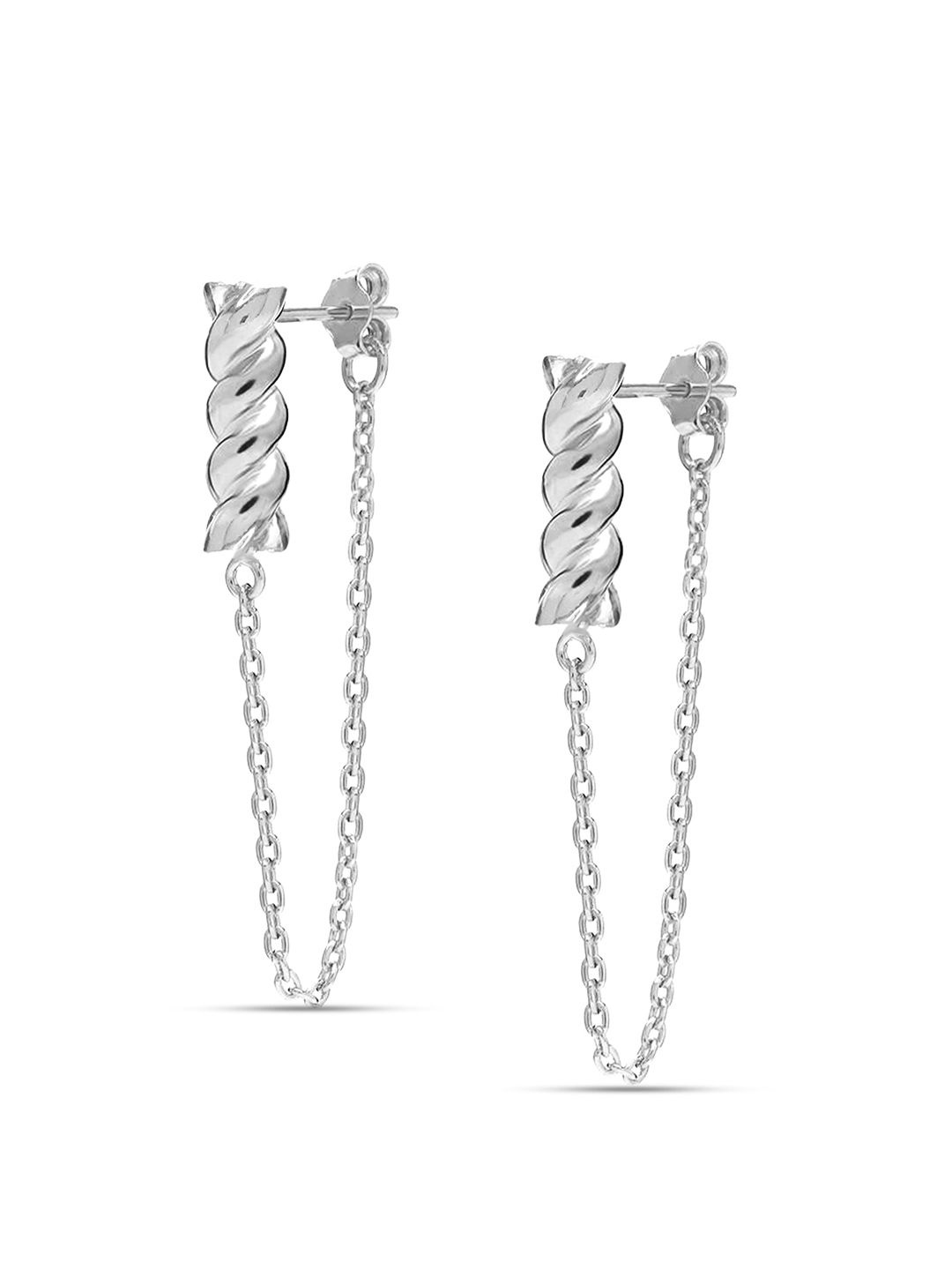 

LeCalla 925 Sterling Silver-Plated Contemporary Drop Earrings