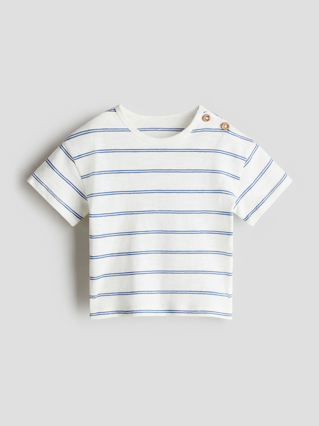 

H&M Boys Button-Detail Cotton Top, White