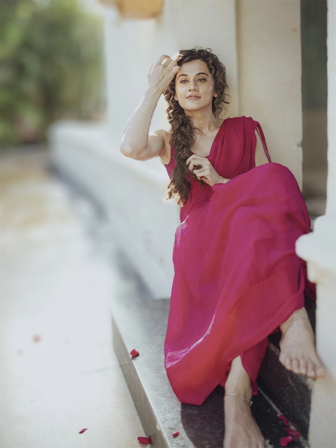 

Ruuprekha Pure Cotton Khadi Saree, Pink