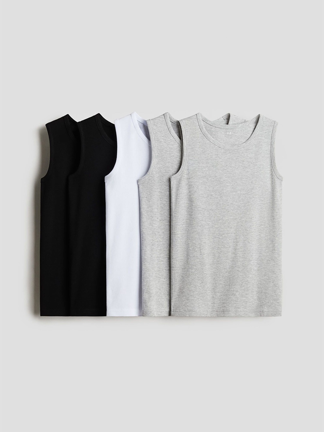 

H&M Boys 5-pack Cotton Vest Tops, Grey