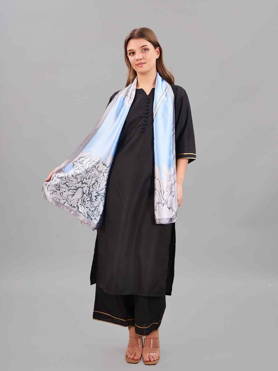

Tossido Women Printed Stole, Blue