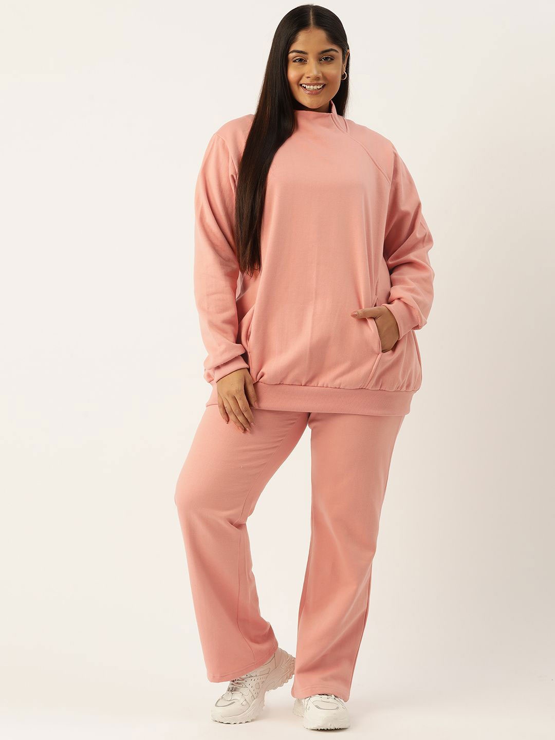 

theRebelinme High Neck Sweatshirt With Trouser, Pink