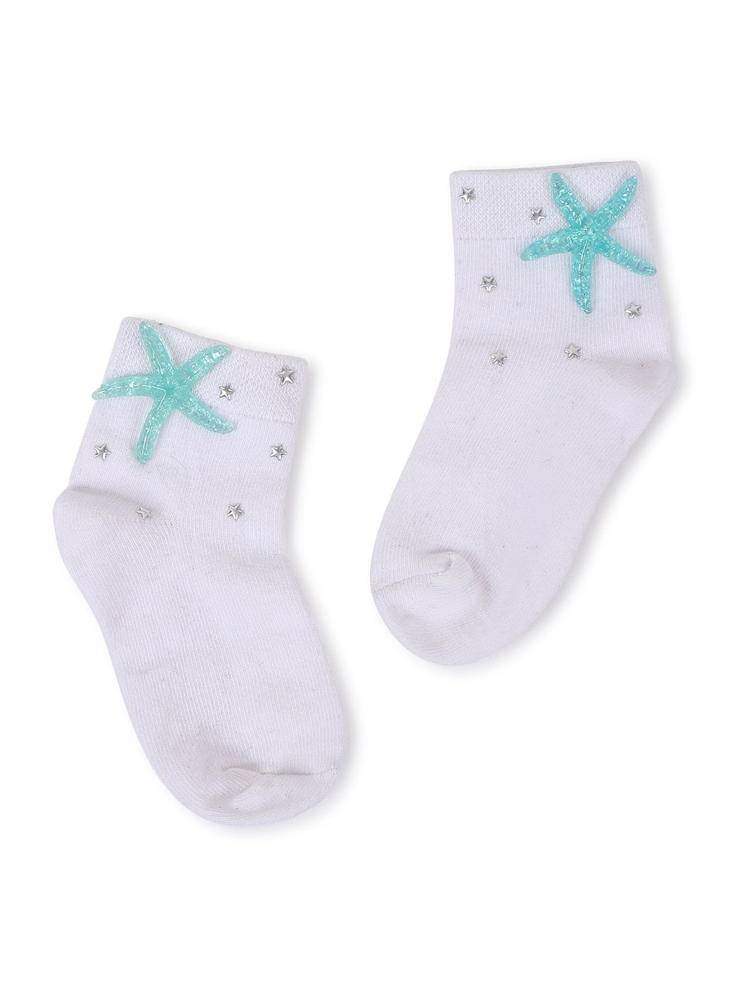 

TIPY TIPY TAP Kids Star Fish Ankle Length Socks, White