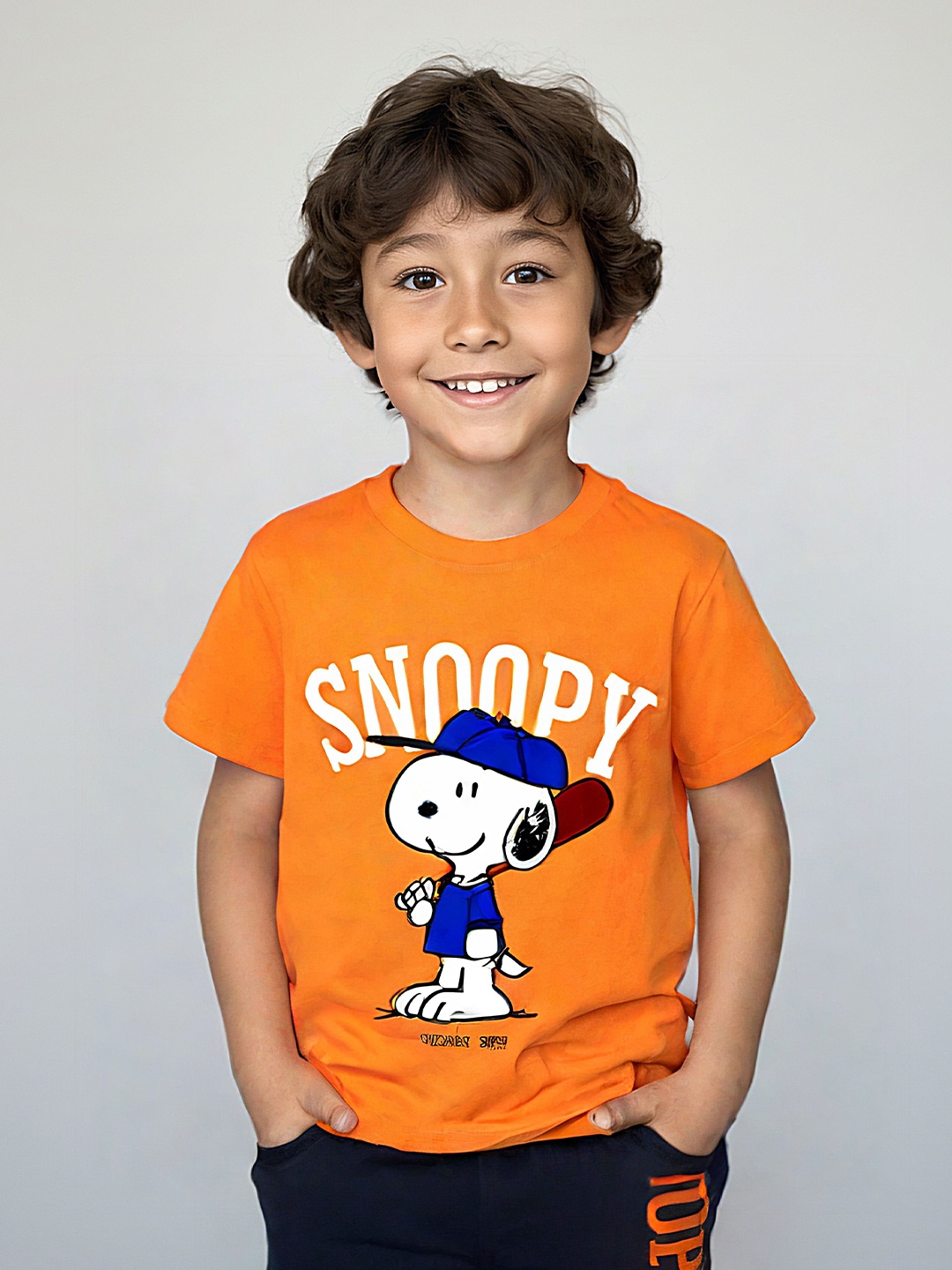 

SG-9 Boys Printed T-shirt with Shorts, Orange