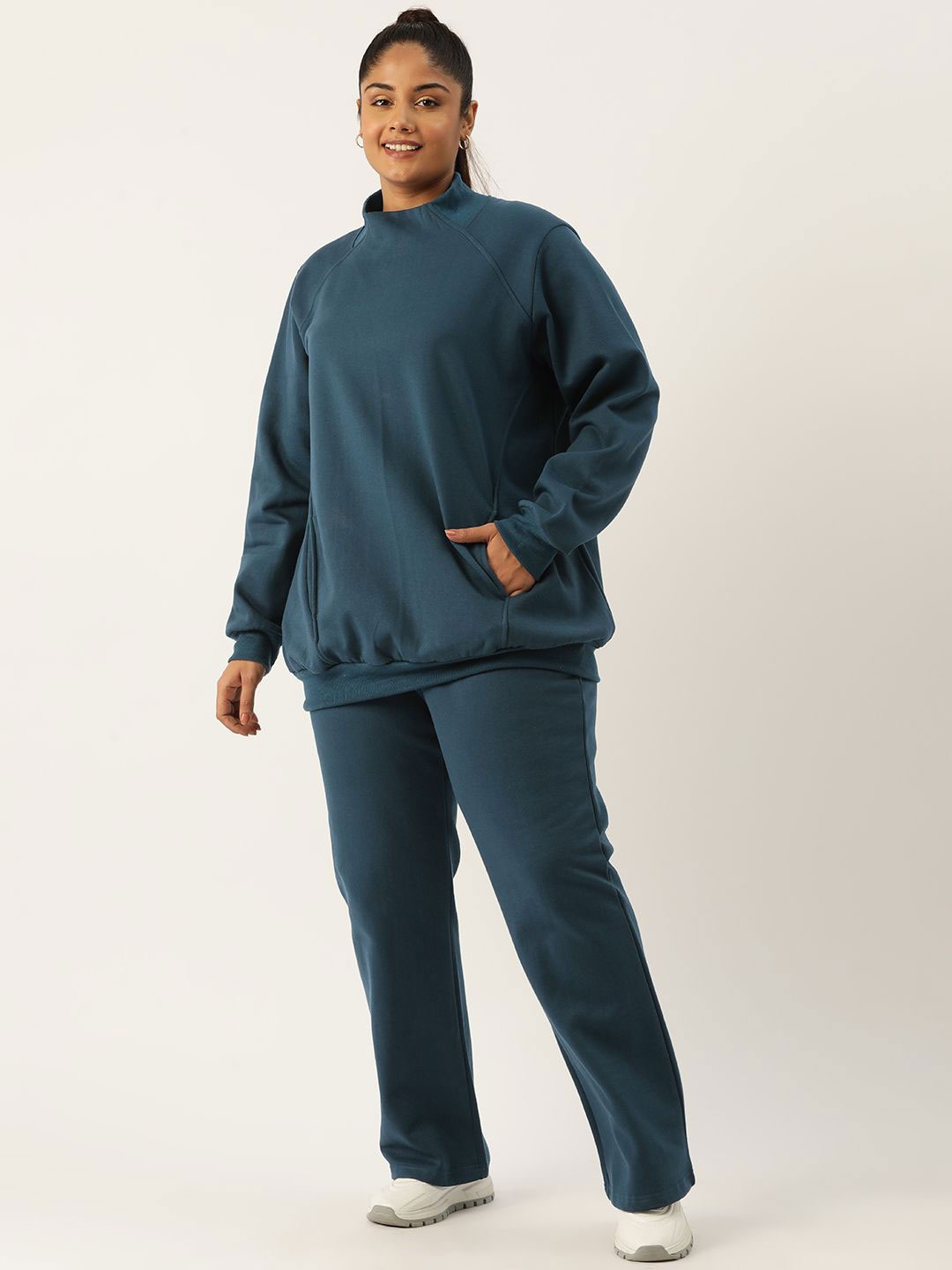 

theRebelinme High Neck Sweatshirt With Trouser, Teal