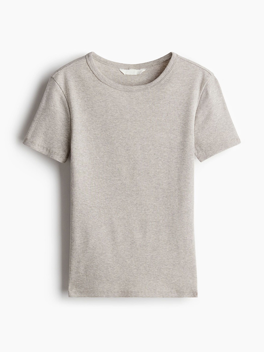 

H&M Ribbed T-shirt, Beige