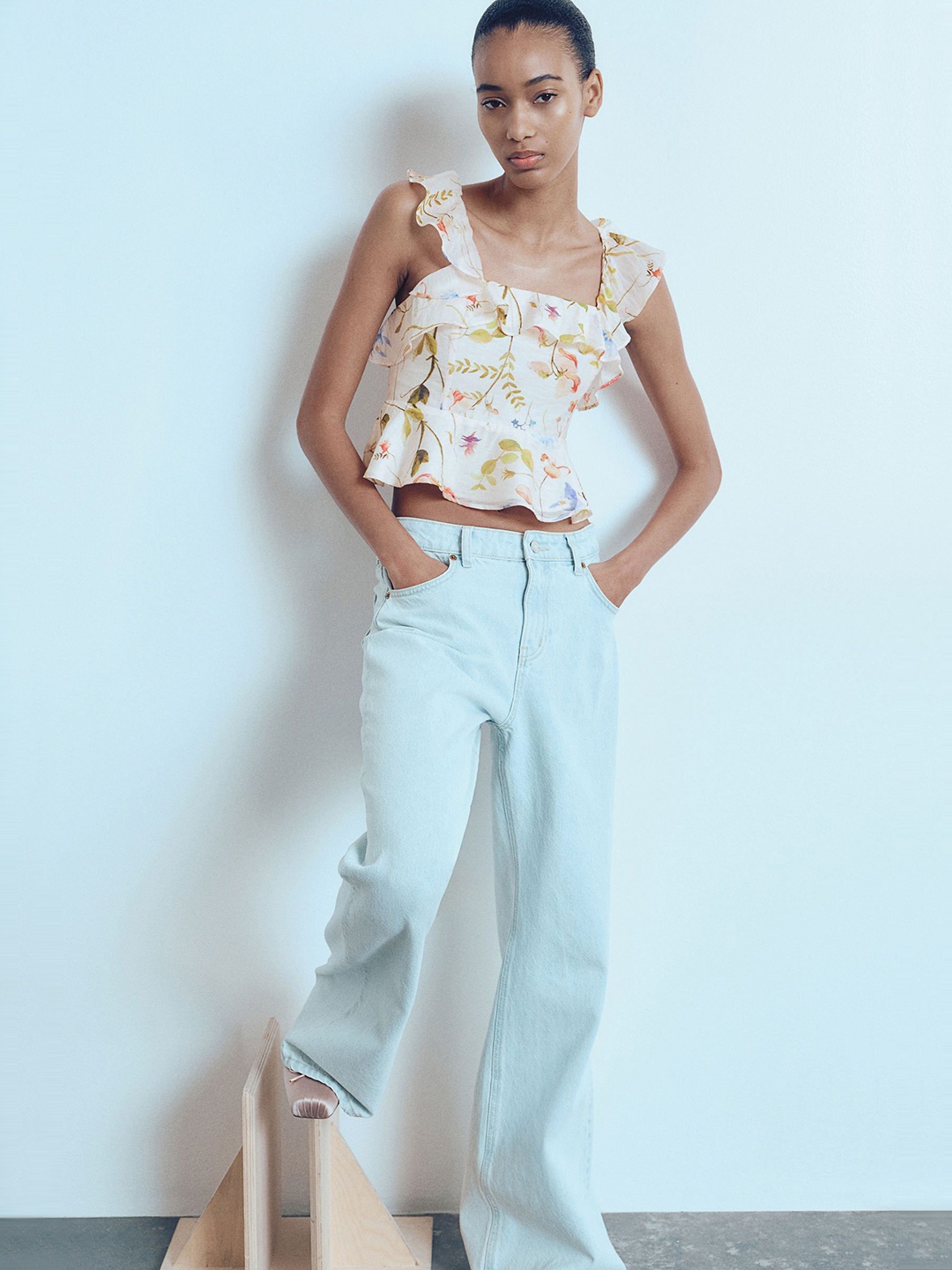 

H&M Peplum Top, White