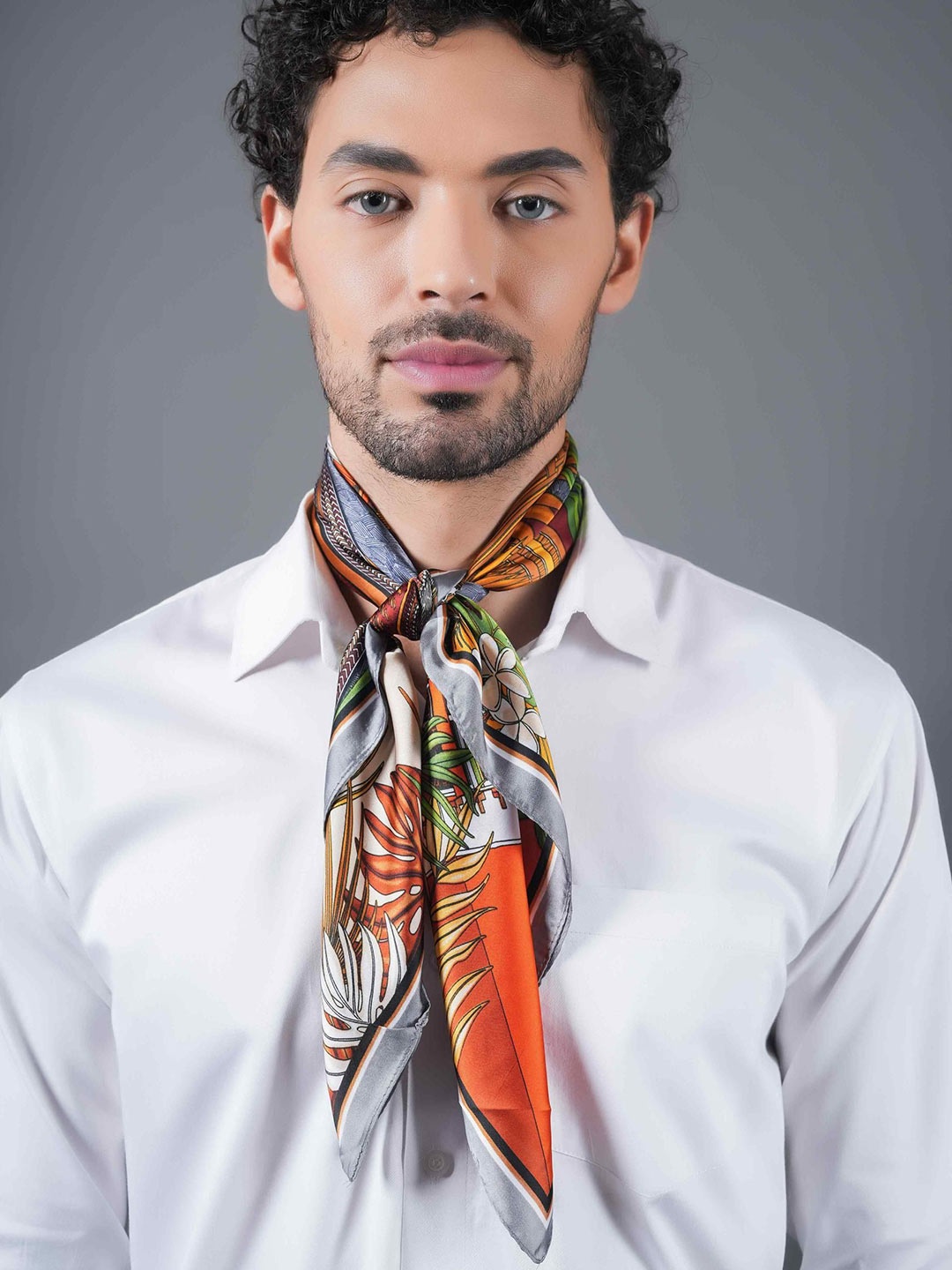 

Tossido Men Printed Scarf, Orange