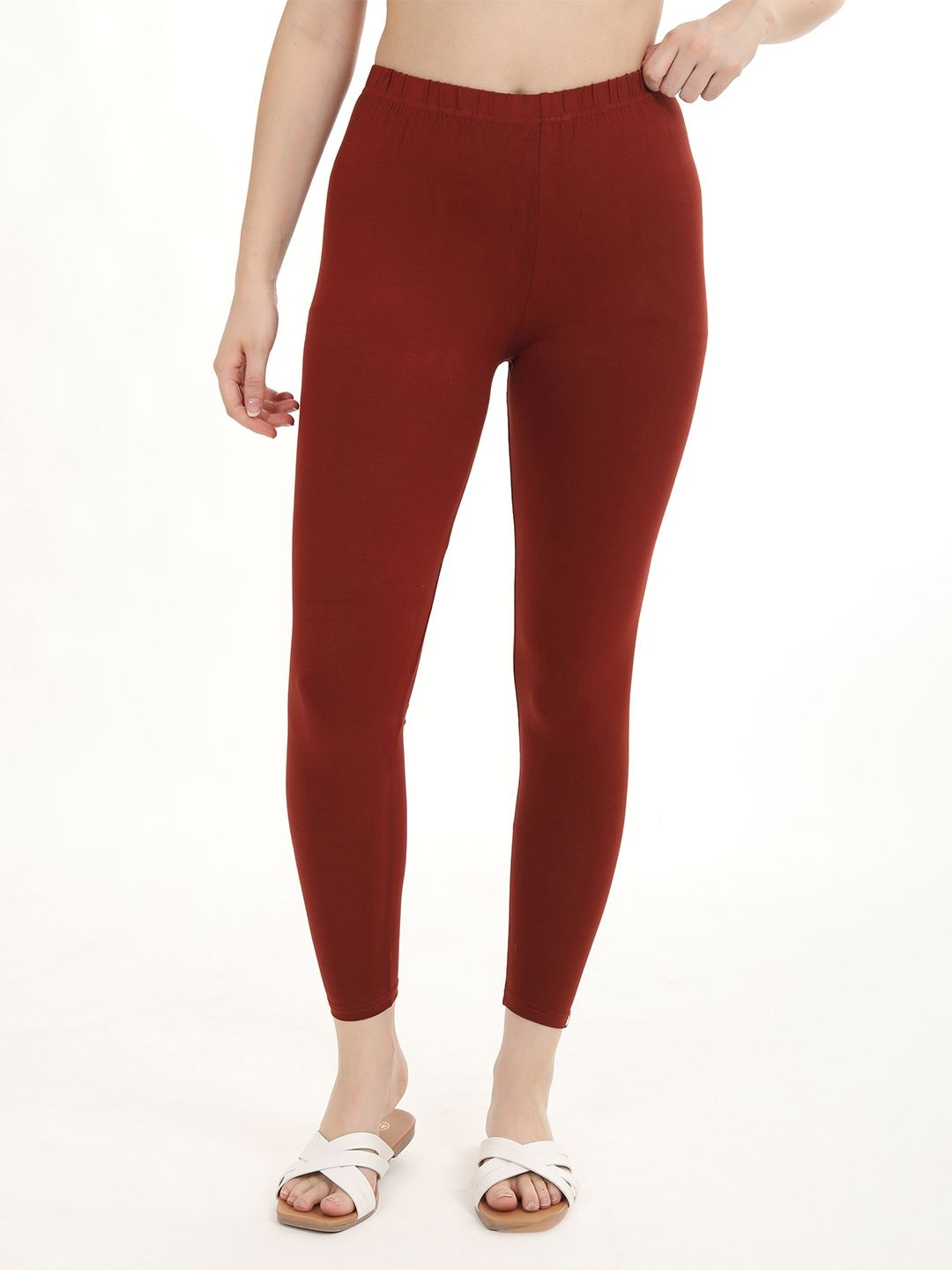 

Fly Birds Women Mid-Rise Ankle-Length Leggings, Maroon
