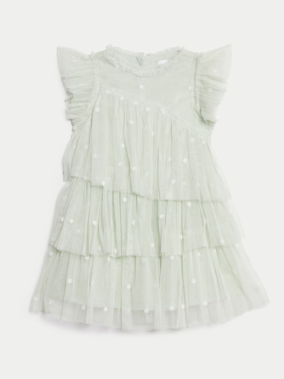 

Marks & Spencer Flutter Sleeve A-Line Dress, Green