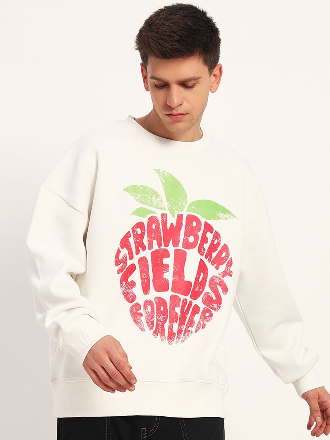 

COLOR CAPITAL Unisex Printed Sweatshirt, Off white