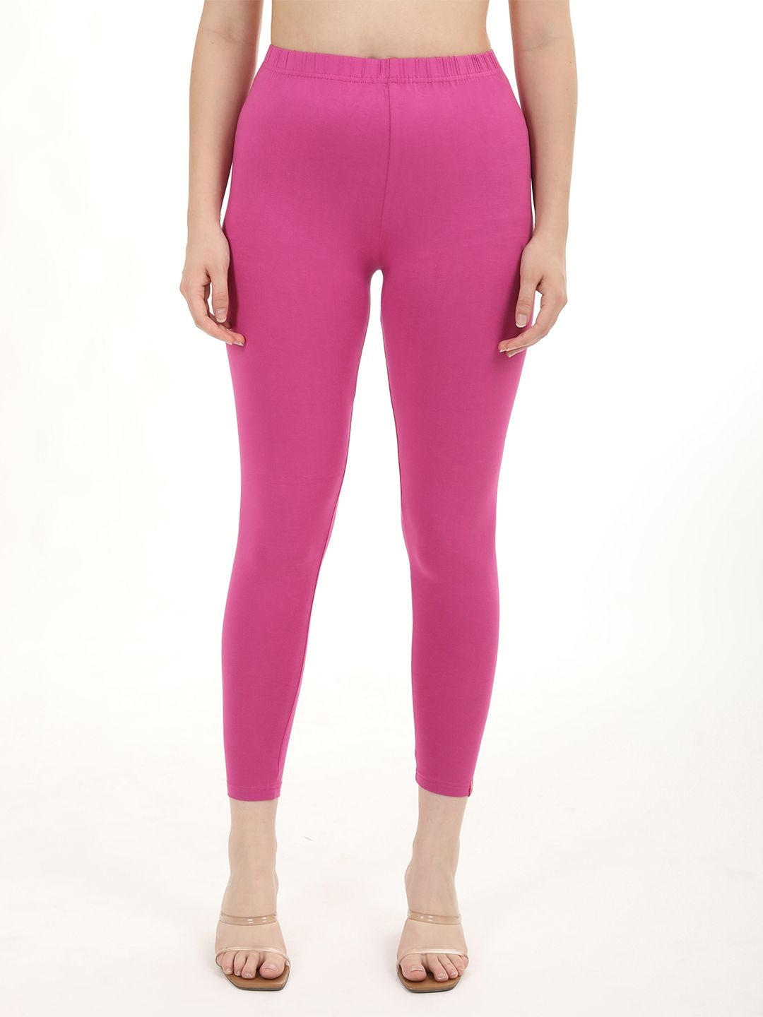 

Fly Birds Women Cotton High-Rise Ankle-Length Leggings, Fuchsia