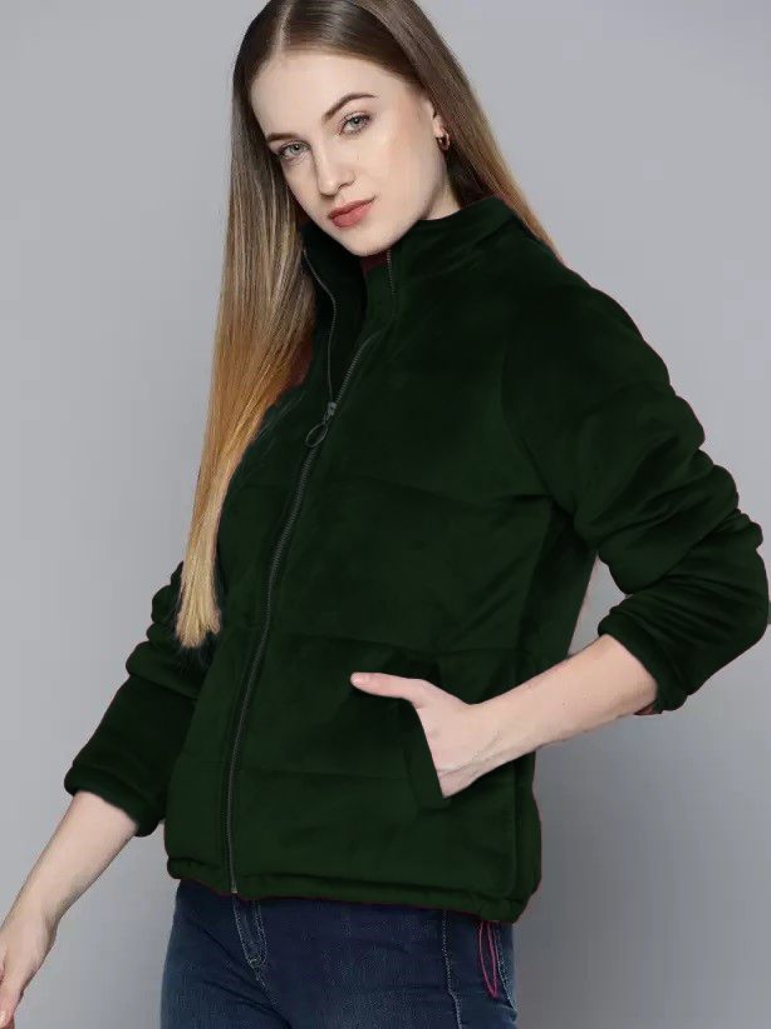 

BAESD Women Mock Collar Solid Casual Lightweight Padded Jacket, Olive