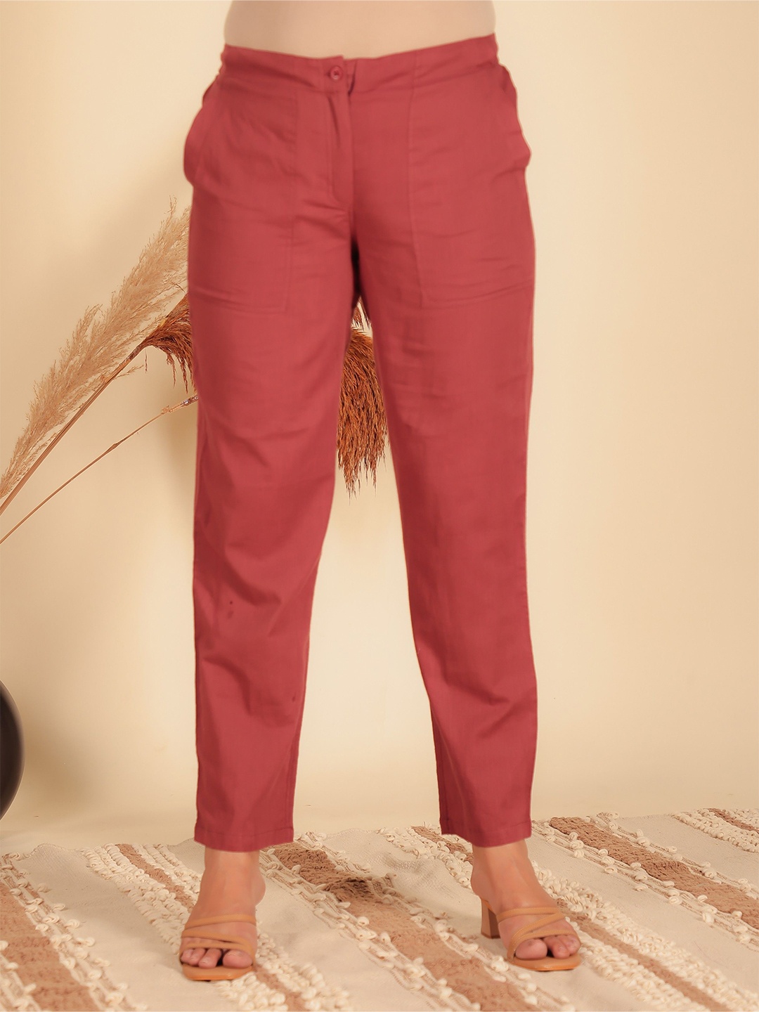

Aramya Women Cotton Ethnic Palazzos, Maroon