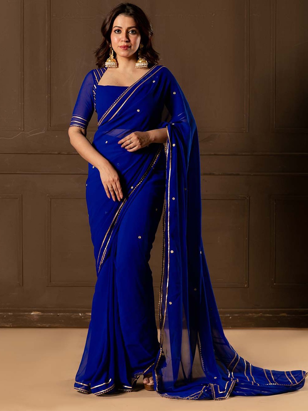 

NUD Embellished Gotta Patti Saree, Blue