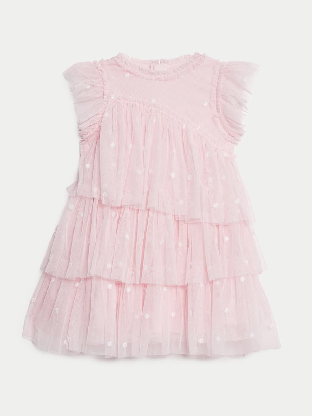 

Marks & Spencer Girls Flutter Sleeve A-Line Dress, Pink