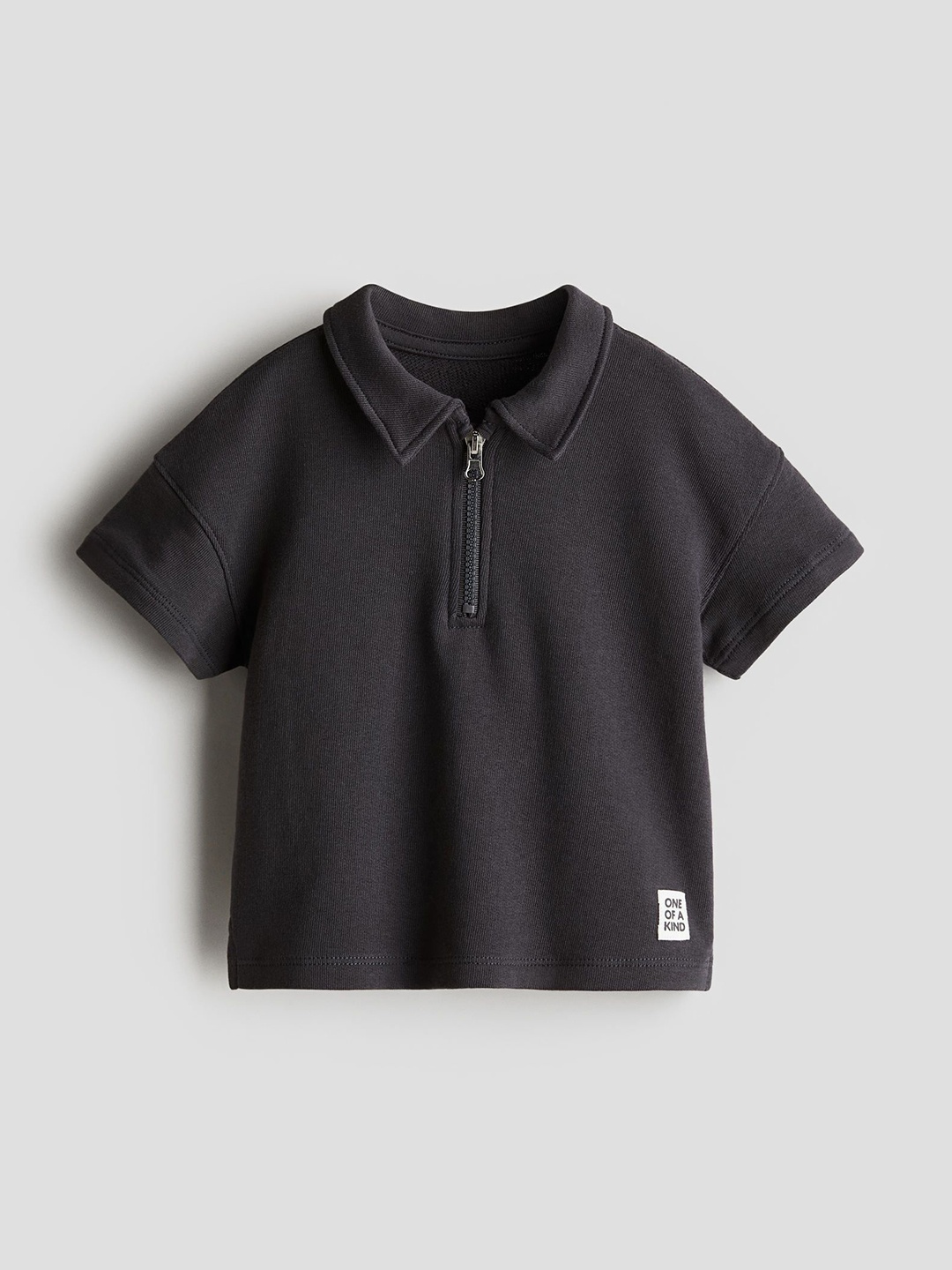 

H&M Boys Sweatshirt Zip-Top Polo Shirt, Charcoal