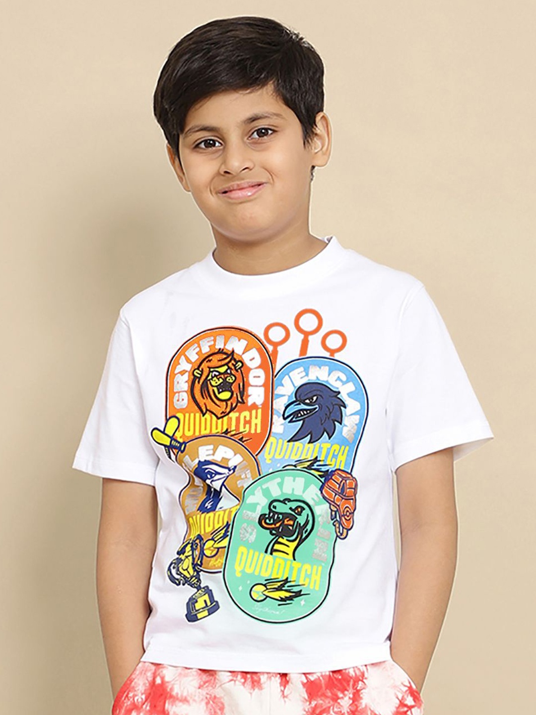 

Kids Ville Boys Harry Potter Printed Regular Fit Tshirt, White