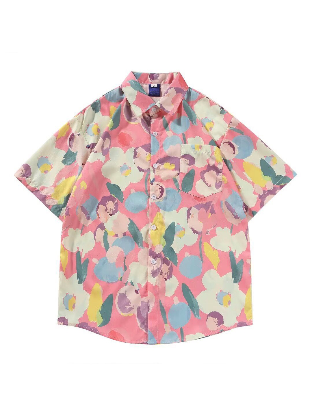 

StyleCast x Revolte Men Spread Collar Floral Printed Casual Shirt, Pink