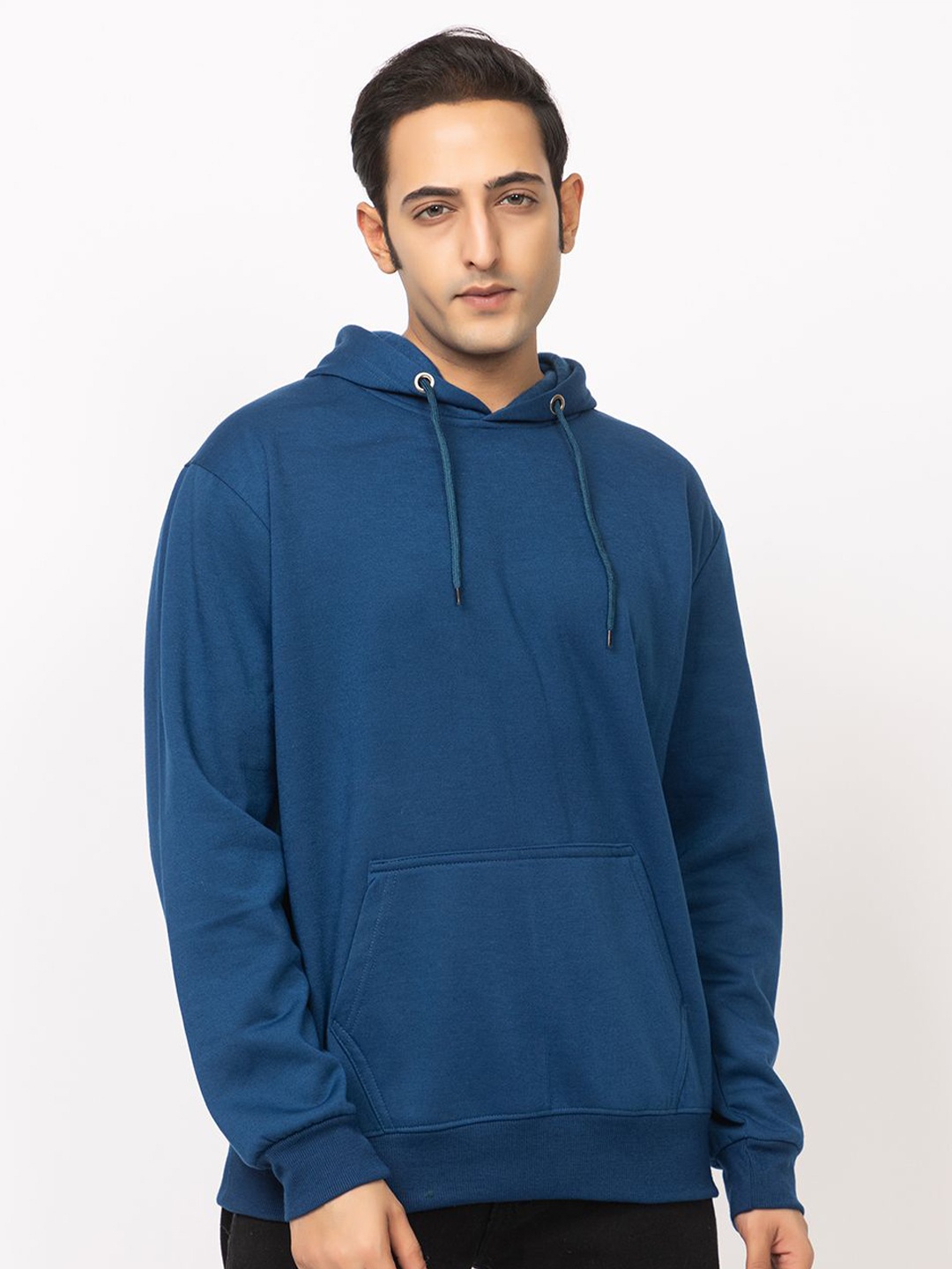 

HILFIRE REGION Men Cotton Fleece Hooded Sweatshirt, Blue