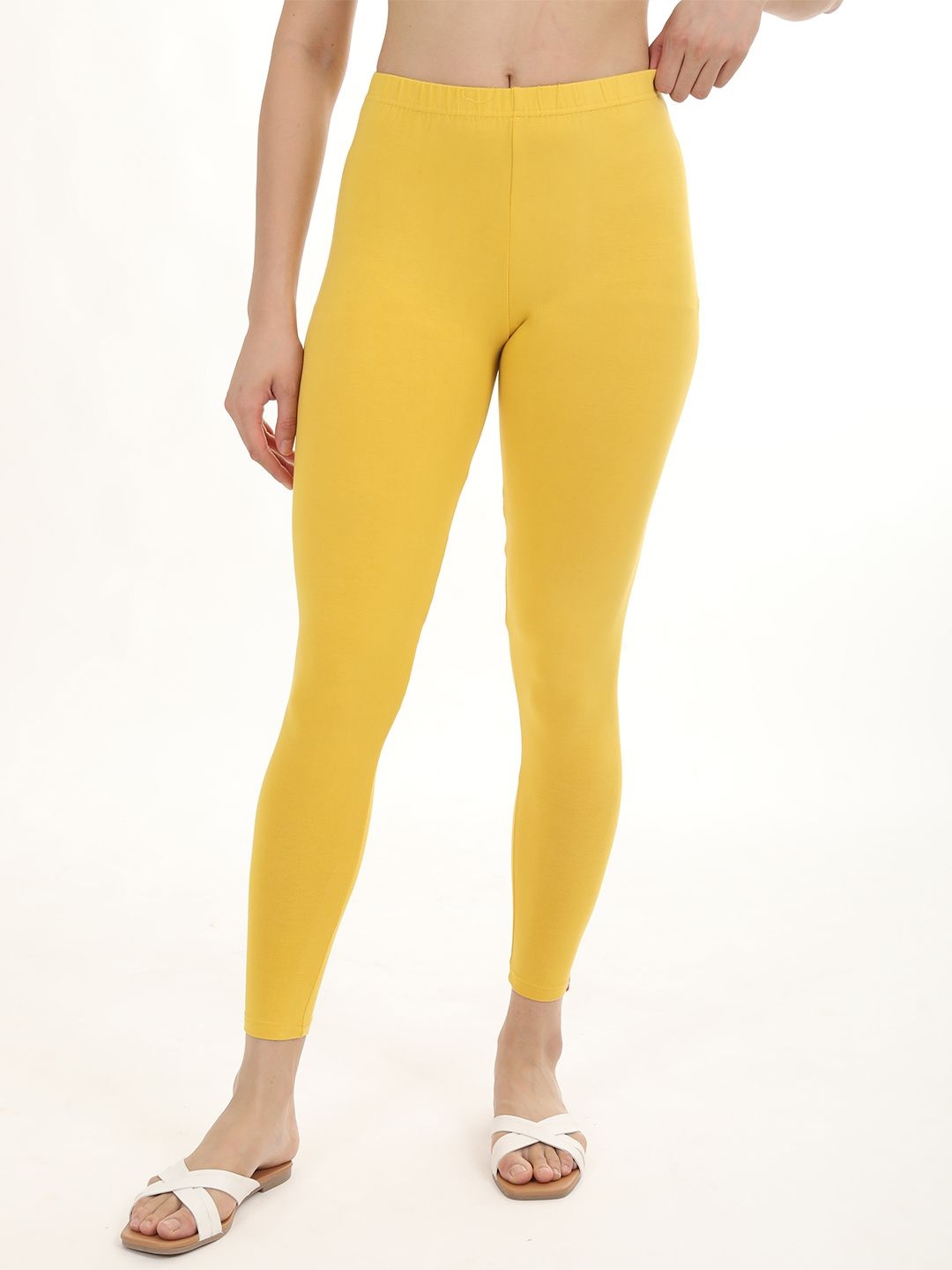

Fly Birds Women Mid-Rise Ankle-Length Slip On Leggings, Yellow