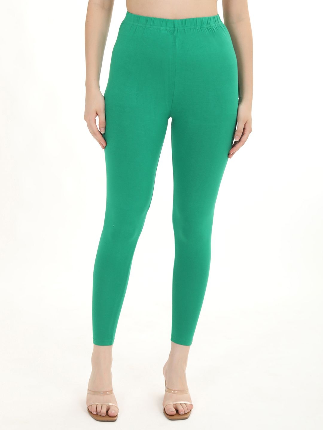 

Fly Birds Women Mid-Rise Ankle-Length Slip On Leggings, Green