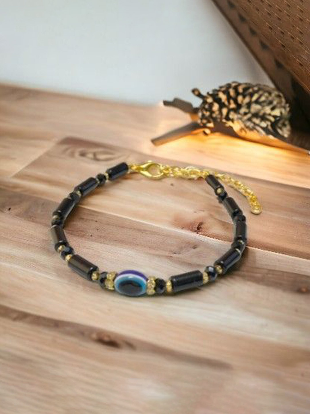 

AARTISAI Beaded Evil Eye Wraparound Bracelet, Black