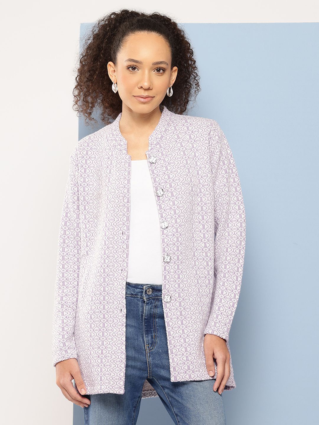 

BAESD Women Woollen Cardigan Sweaters, Purple