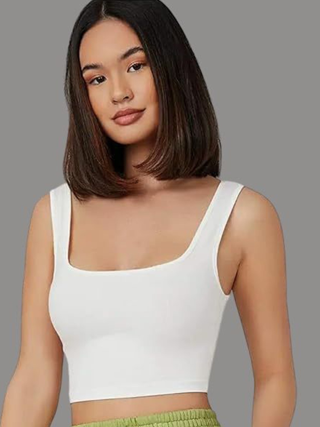 

SHAHVEER CREATION Women Cotton Fitted Crop Top, White