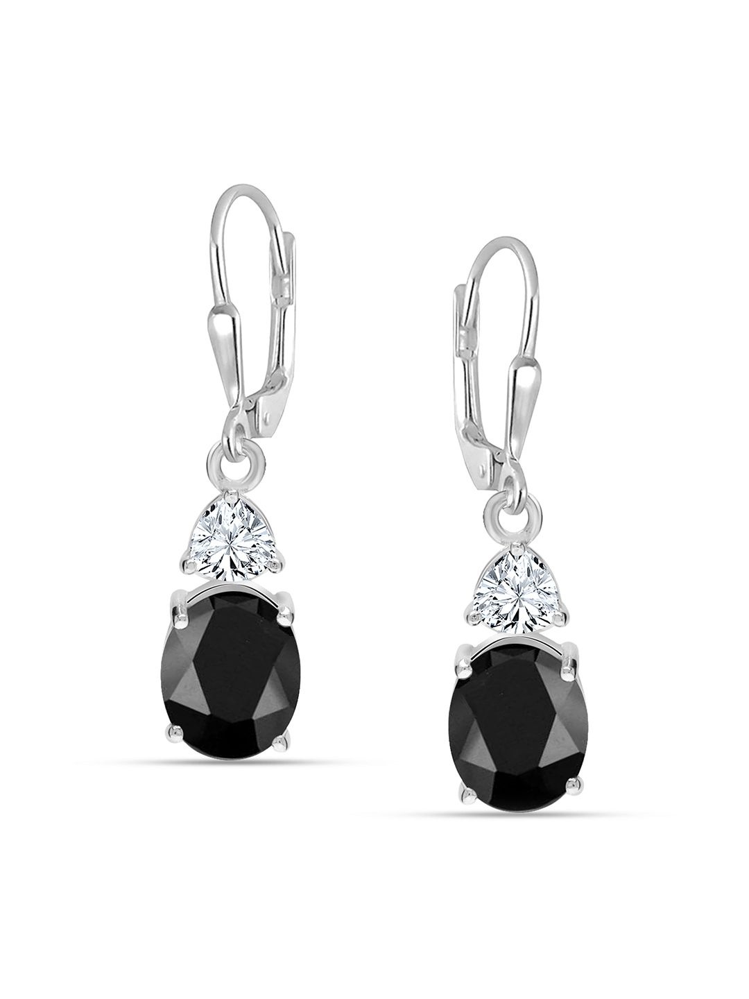 

LeCalla Sterling Silver Plated Contemporary Shaped Drop Earrings