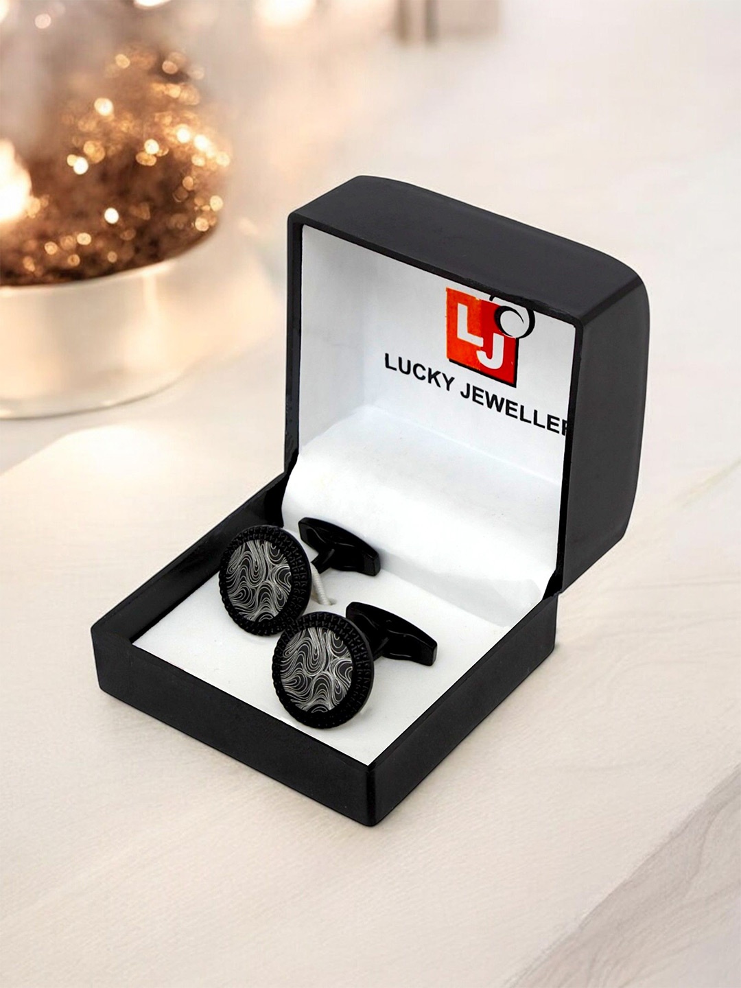

LUCKY JEWELLERY Men Blazer Shirt Sleeve Button Cufflink, Black