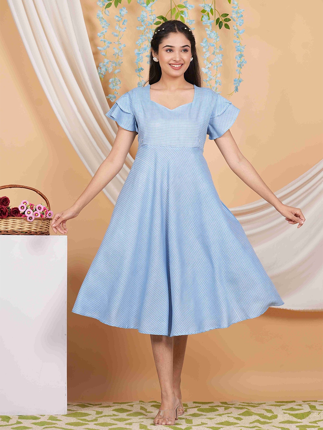 

AP2KURTI A-Line Dress, Blue