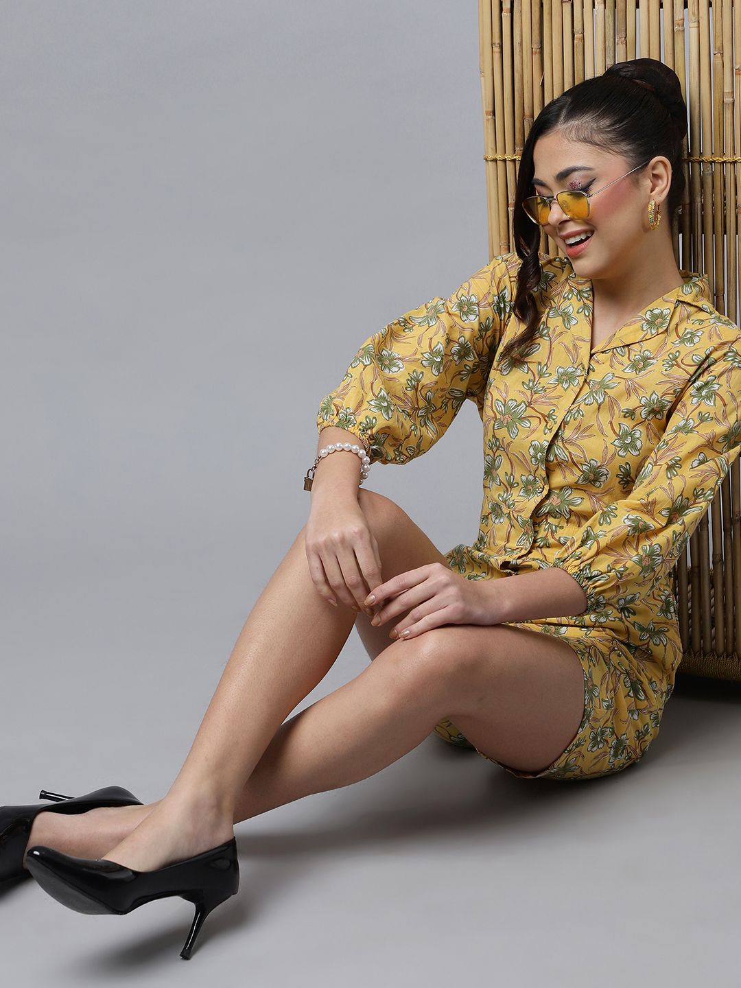 

Anushil Printed Basic Jumpsuit, Yellow