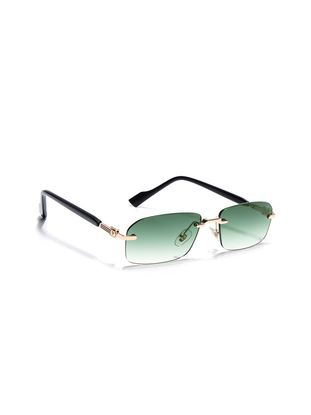 

Voyage Unisex Rimless Rectangle Sunglasses with UV Protected Lens 3012MG6620, Green