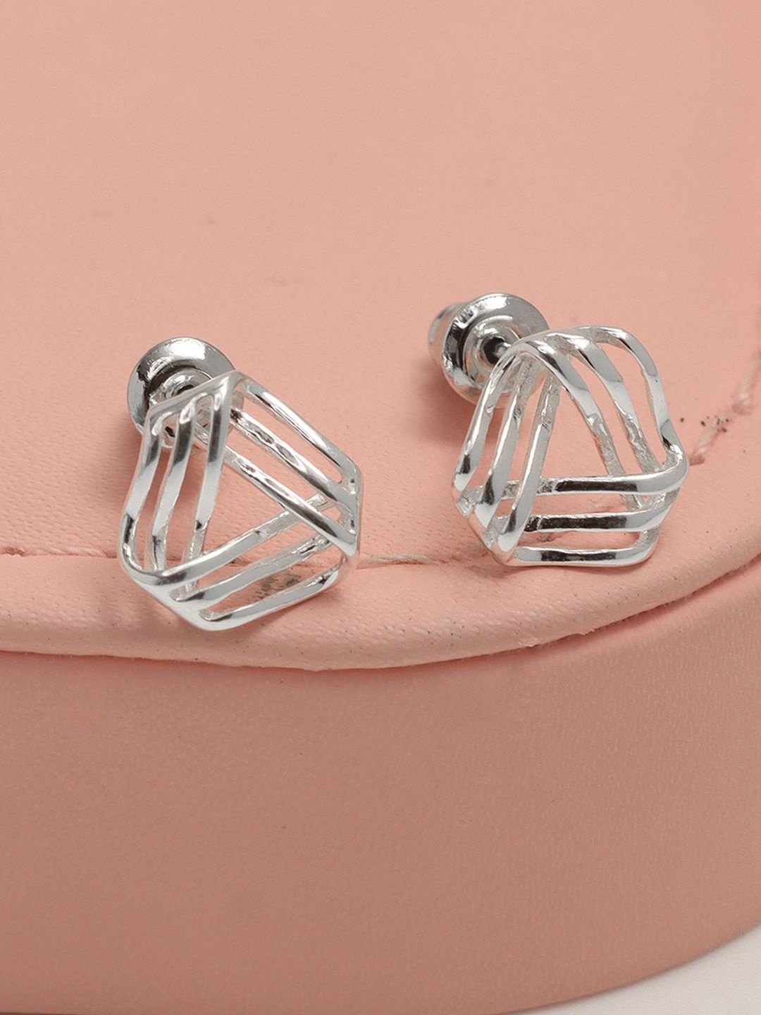 

LeCalla Contemporary Studs Earrings, Silver