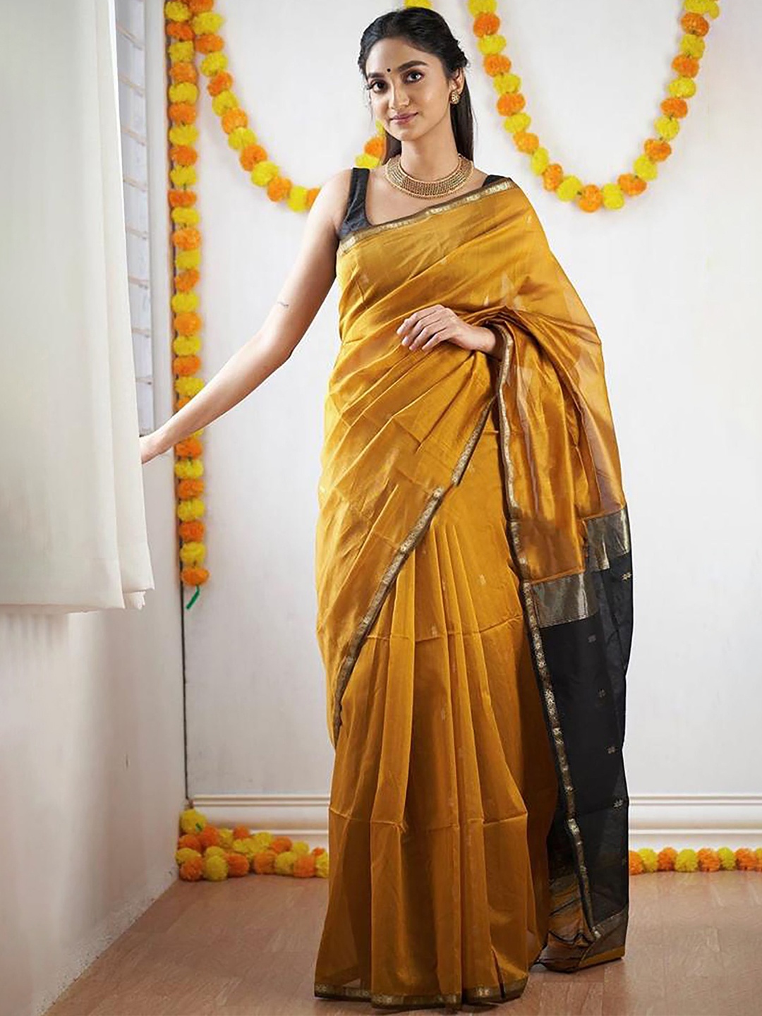 

bigben textile Woven Design Banarasi Saree, Yellow