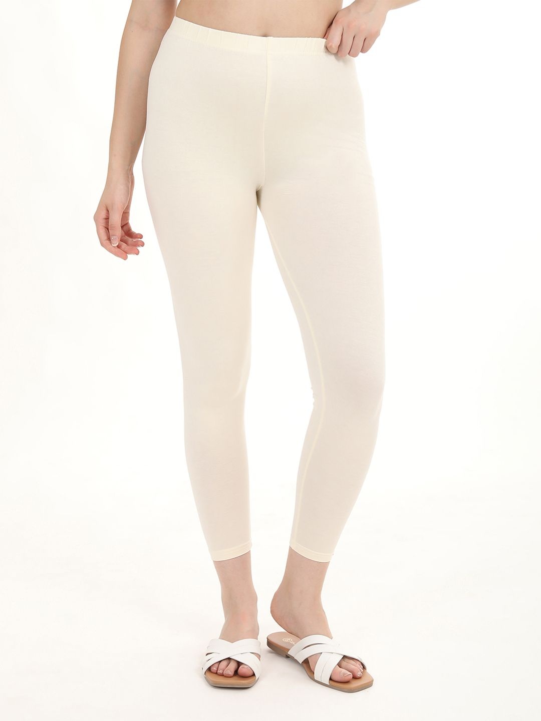 

Fly Birds Women Mid-Rise Ankle-Length Leggings, Cream