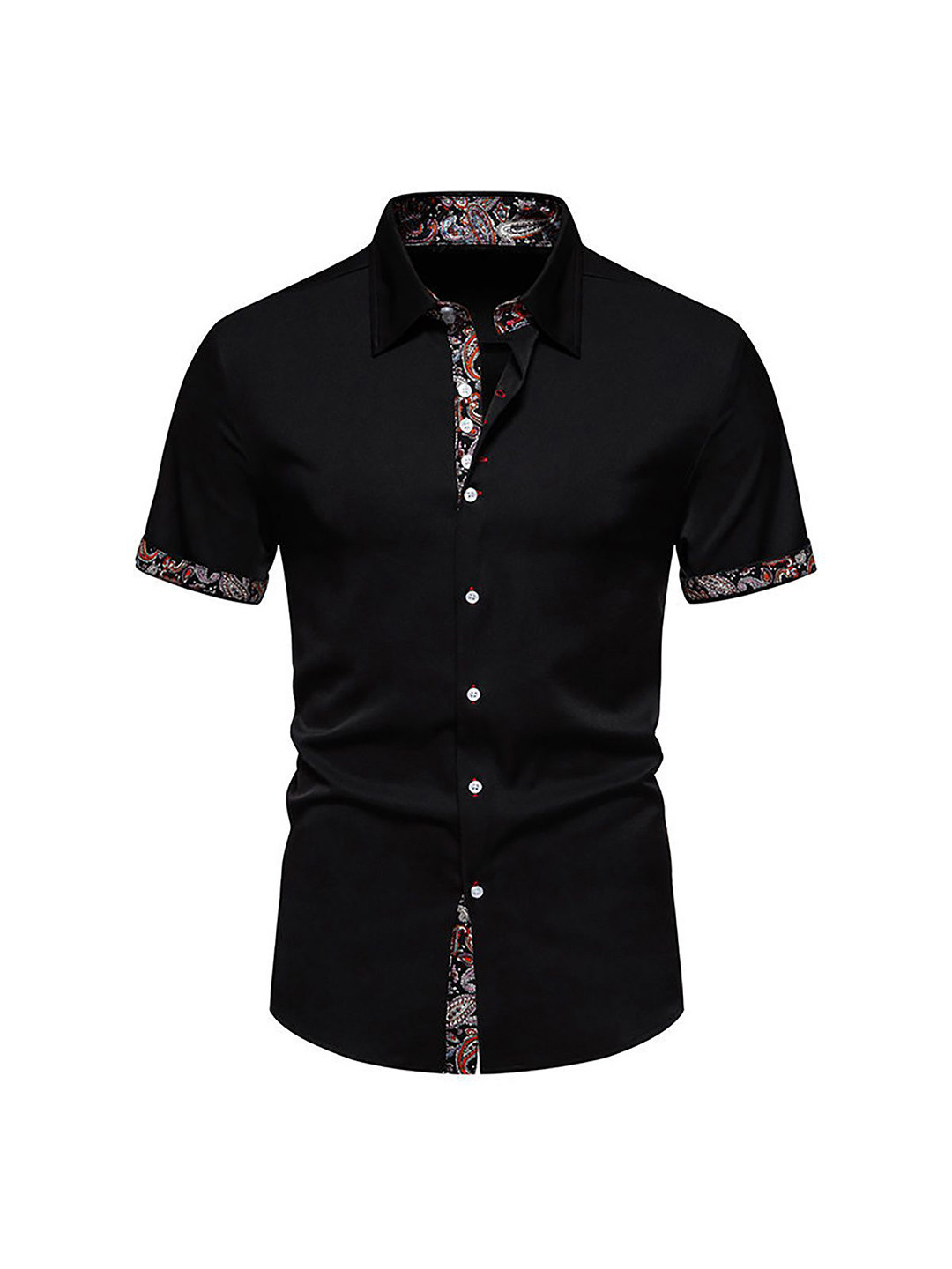 

StyleCast x Revolte Men Spread Collar Solid Casual Shirt, Black