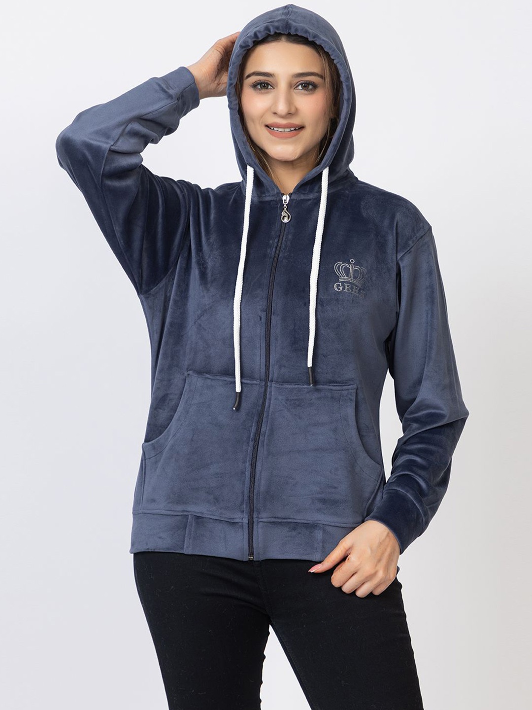 

GEE 5 Women Hooded Sweatshirt, Blue