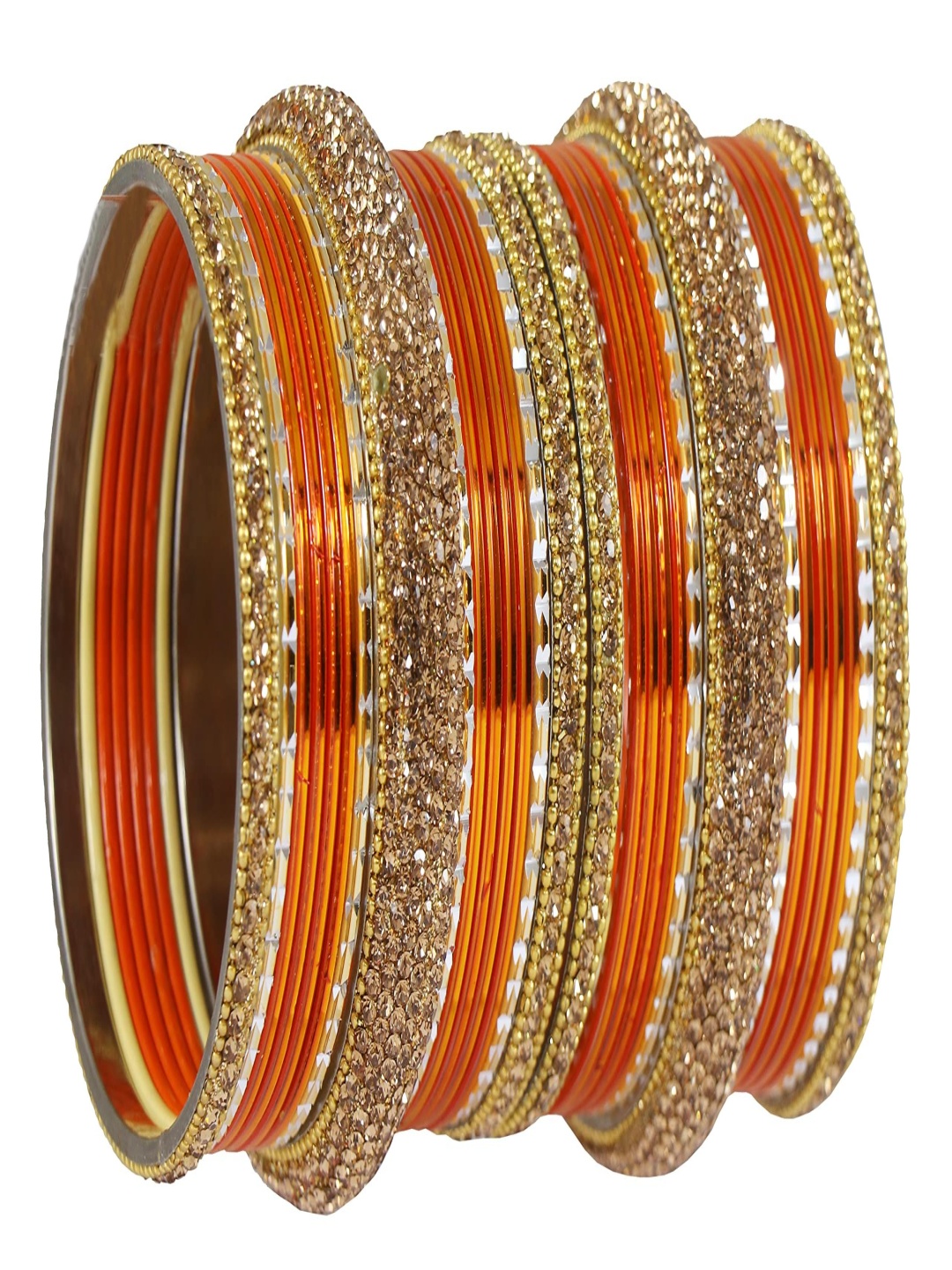 

ZULKA Set Of 30 Cubic Zirconia-Studded Ball Chain Linked Bangles, Gold