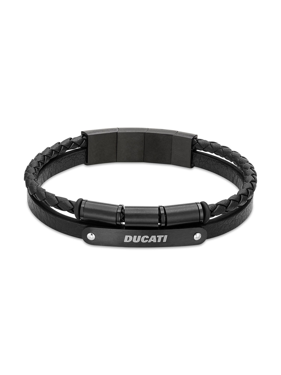 

Ducati Men CORAGGIO Stainless Steel Wraparound Bracelet, Black
