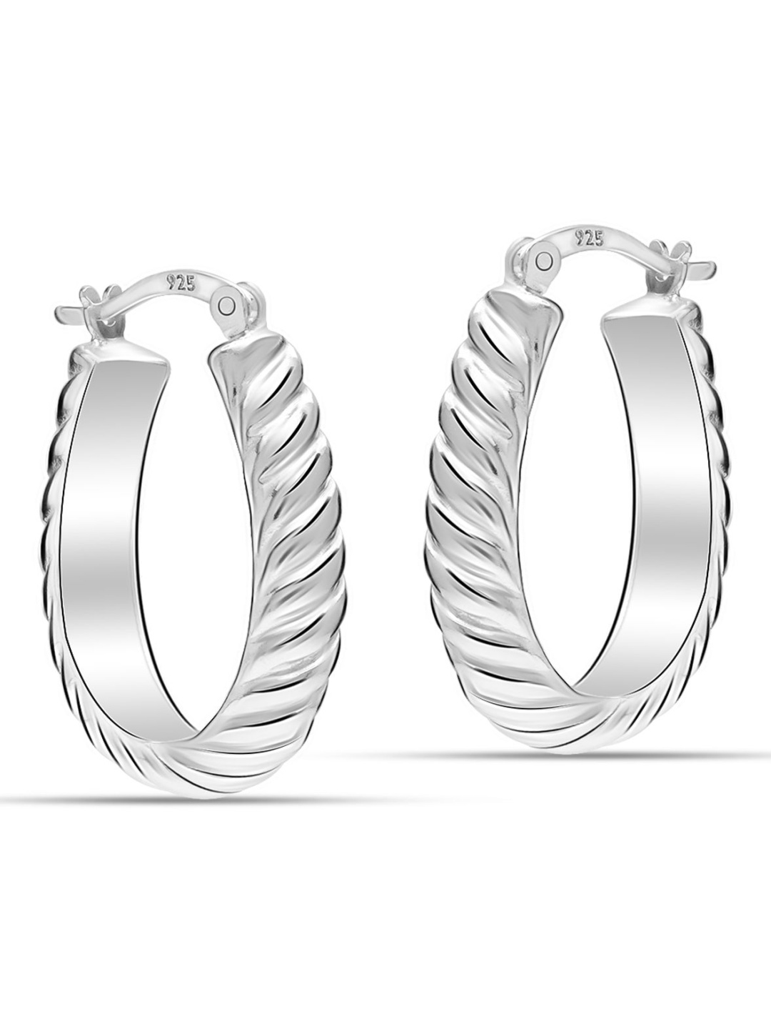 

LeCalla Contemporary Hoop Earrings, Silver